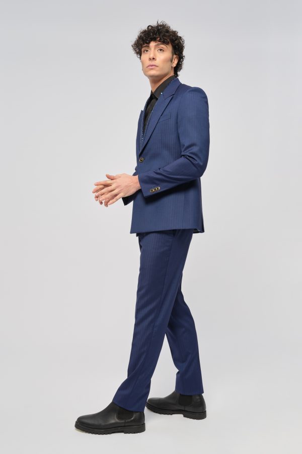 suit newman sequins blue